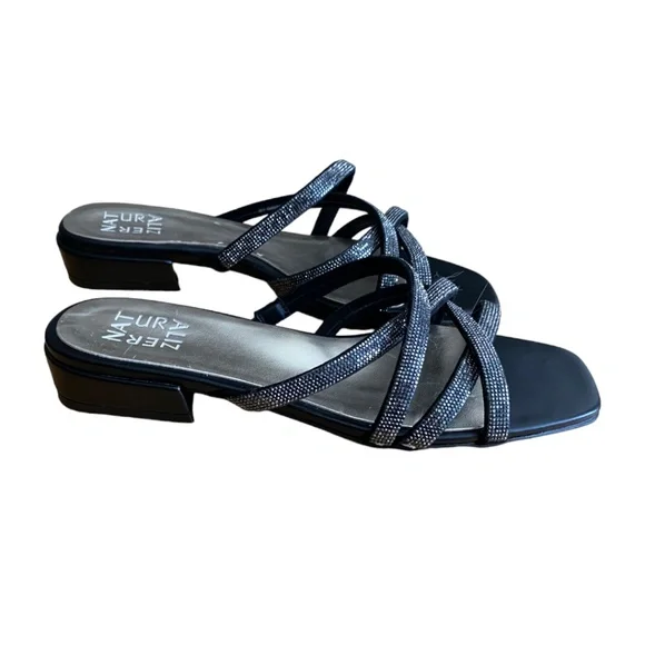 Naturalizer Women's Abriana 2 Dress Sandal - Square Toe, Rhinestone Straps, 1.25" Block Heel - View #8